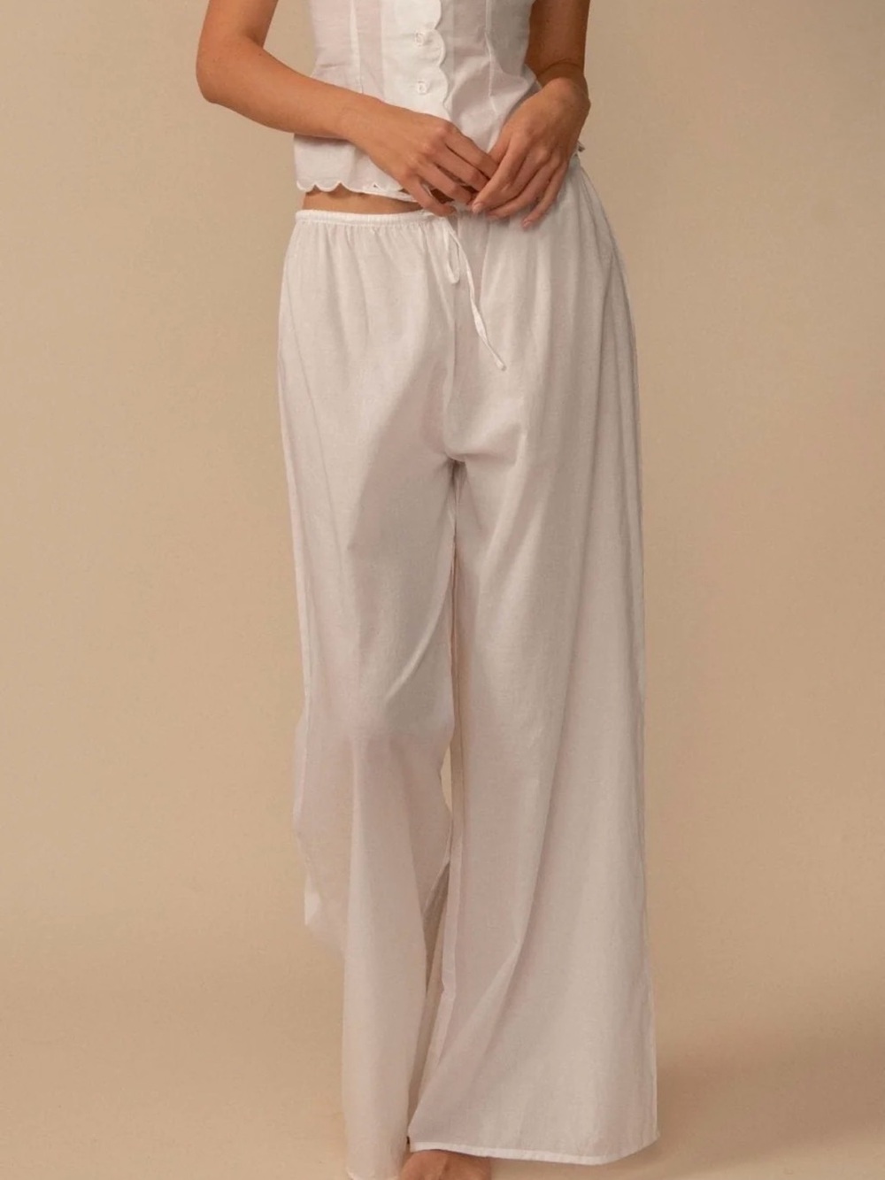 Montce Sheer White Wide-Leg Swim Coverup Pants
